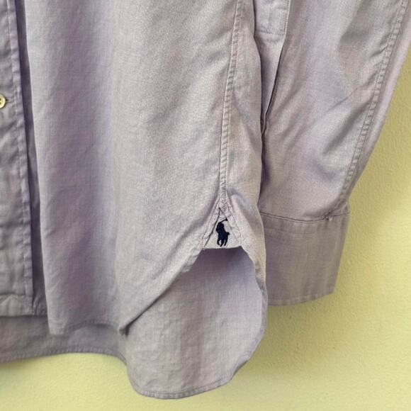 Polo Ralph Lauren Polo Button Down Collar Shirt 100% Cotton Lavender -Size: 15.5 - Picture 3 of 6